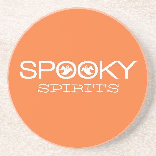 Spooky Typography Halloween Underlägg Sandsten (Framsidan)