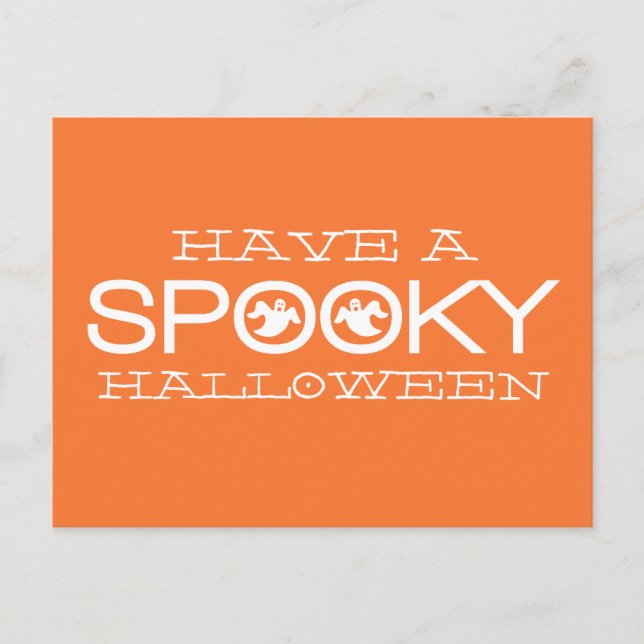 Spooky Typography Halloween-vykort Vykort (Framsida)