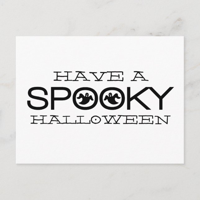 Spooky Typography Halloween-vykort Vykort (Framsida)