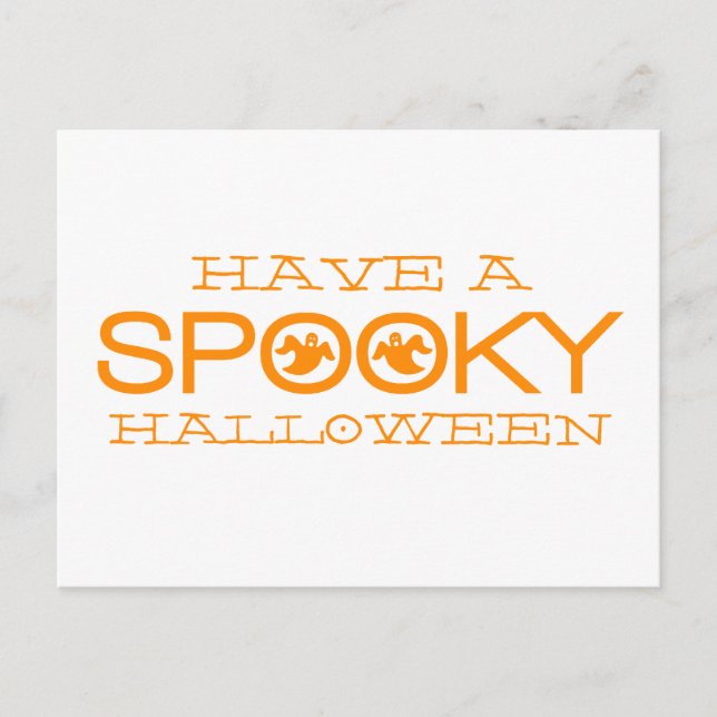 Spooky Typography Halloween-vykort Vykort (Framsida)