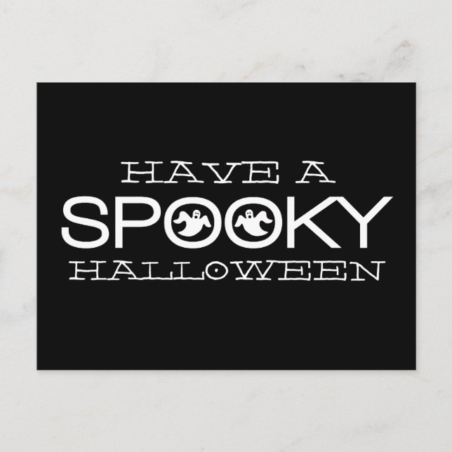 Spooky Typography Halloween-vykort Vykort (Framsida)