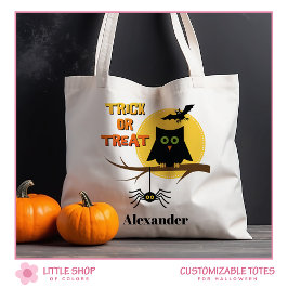 Spooky Uggla Bus eller godis Halloween Tygkasse