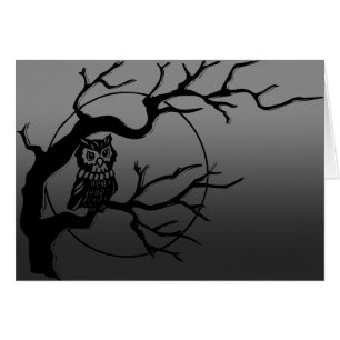 Spooky Uggla-kort Hälsningskort