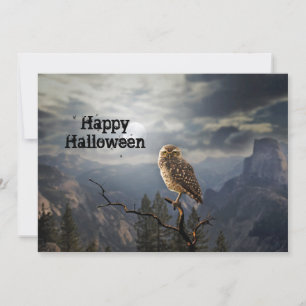 Spooky Uggla Måne Graphic Halloween Flat Julkort