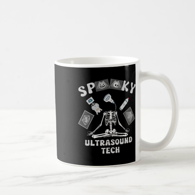 Spooky Ultrasound Tech Skeleton Halloween Costume Kaffemugg (Höger)