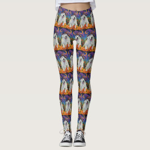 Spooky Underbar Pyrenees Hund Halloween Witch Pump Leggings