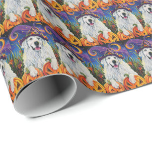 Spooky Underbar Pyrenees Hund Halloween Witch Pump Presentpapper