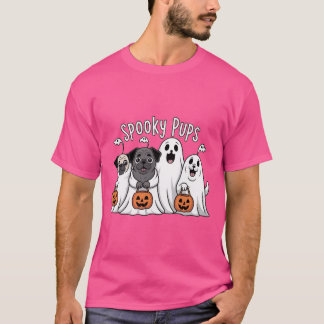 Spooky valps söta puggar i spökkostumes halloween t shirt