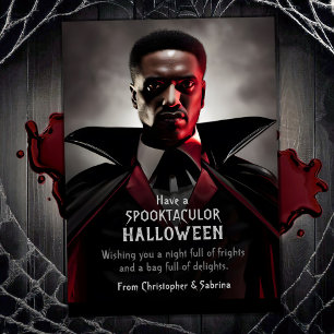 Spooky Vampire Dracula Halloween Hälsning Julkort