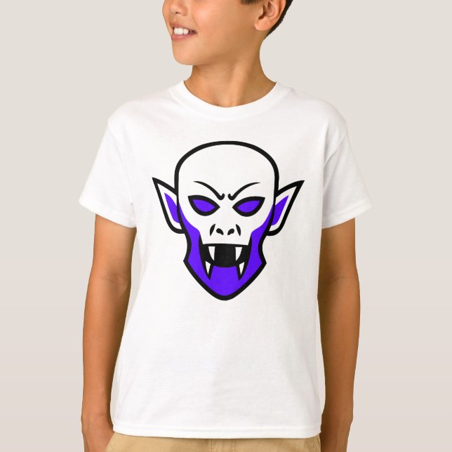 Spooky Vampire Face Graphic T-Shirt – Gothic Hallo (Framsida)