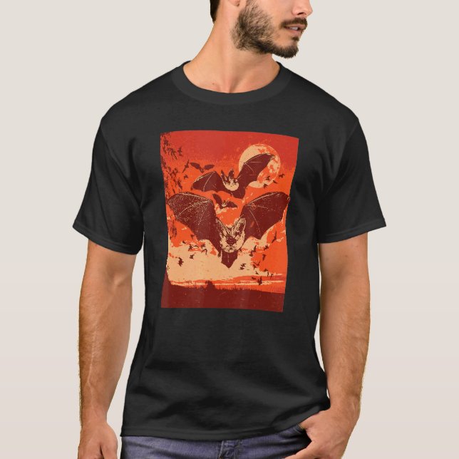 Spooky Vampire Fladdermöss T Shirt (Framsida)