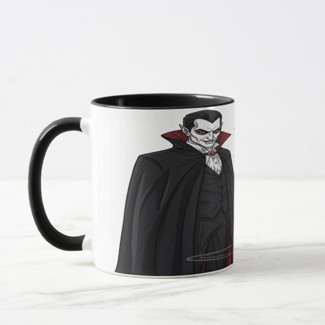 Spooky Vampire Kom Drink-kaffe med mig Halloween Mugg (Vänster)