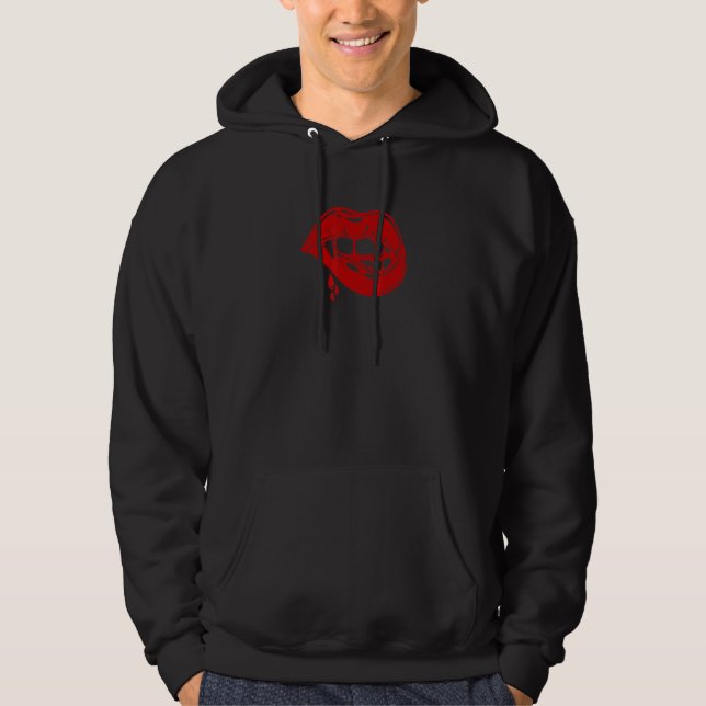 Spooky Vampire Lips Simple Halloween Costume Scary Hoodie (Framsida)
