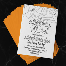 Spooky Vibes Abstrakt Spiders Halloween fest Inbjudningar