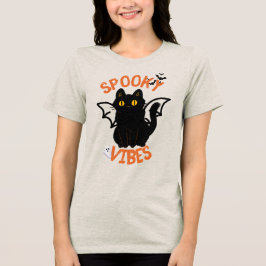 Spooky Vibes Cat Ansikte Halloween t-t-shirt T Shirt