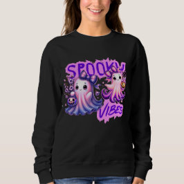 Spooky Vibes Cute Ghost Halloween Bus eller godis T Shirt