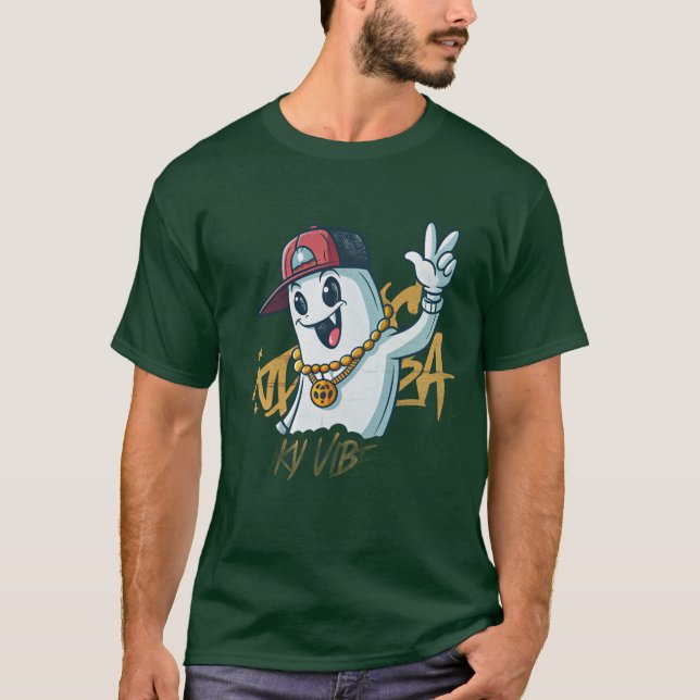 Spooky Vibes Endast Ghost T Shirt (Framsida)