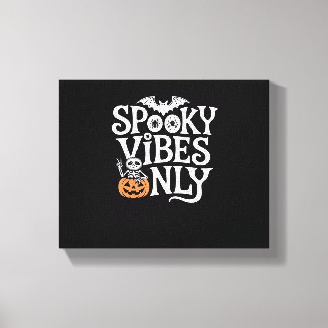 Spooky Vibes Endast Halloween Sloth Oversized T-Sh Canvastryck (Framsida)