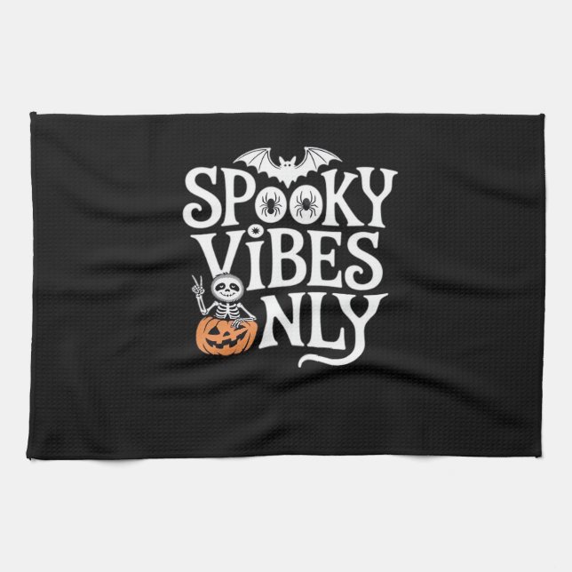 Spooky Vibes Endast Halloween Sloth Oversized T-Sh Kökshandduk (Horisontell)