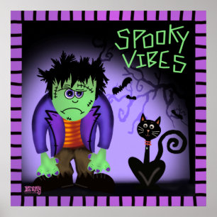Spooky Vibes Frankenstein Classroom Inspiritivity Poster