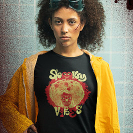 Spooky Vibes Funny Scary Afro Skull Halloween T Shirt