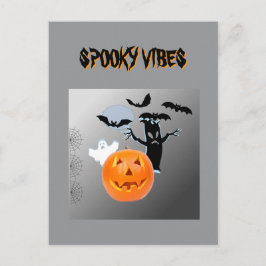 Spooky Vibes Halloween Bash Design Vykort