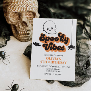 Spooky Vibes Halloween Birthday-inbjudan Inbjudningar