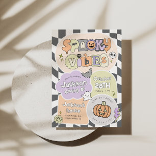 Spooky Vibes Halloween Birthday-inbjudan Inbjudningar