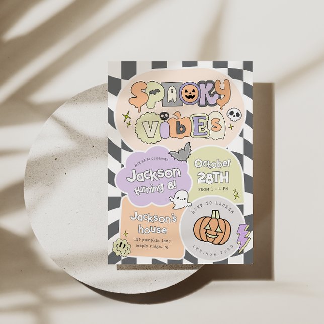 Spooky Vibes Halloween Birthday-inbjudan Inbjudningar (Skapare uppladdad)
