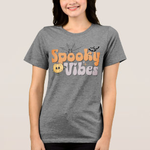 Spooky Vibes Halloween Cute Pumpkin Fladdermus Spi T Shirt