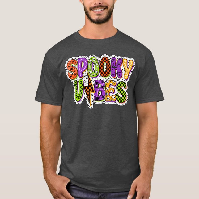 Spooky Vibes Halloween-familjen T Shirt (Framsida)