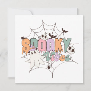Spooky Vibes Halloween Inbjudningar
