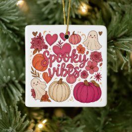 Spooky Vibes - Halloween Julgransprydnad Keramik