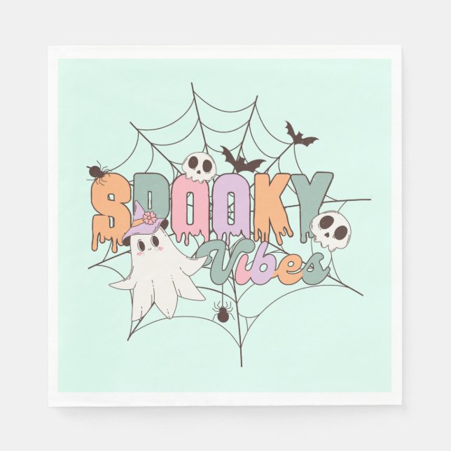 Spooky Vibes Halloween Pappersservett (Framsidan)