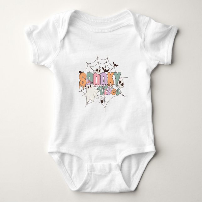 Spooky Vibes Halloween T Shirt (Framsida)