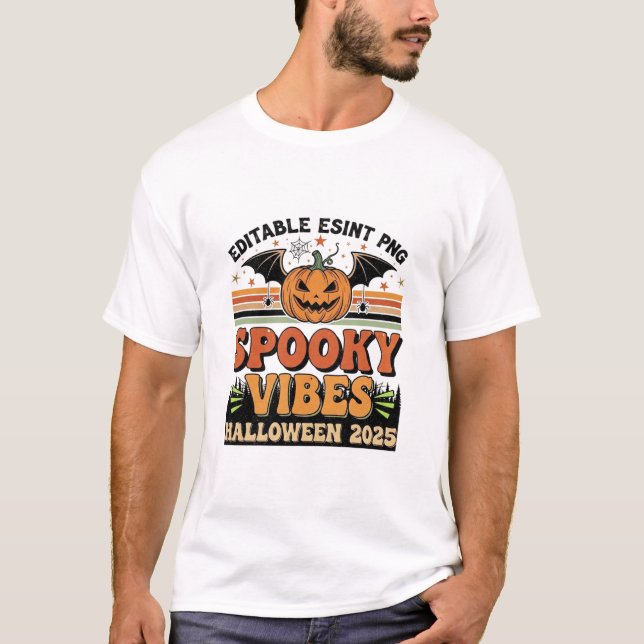 Spooky Vibes Halloween T-Shirt 2025 (Framsida)