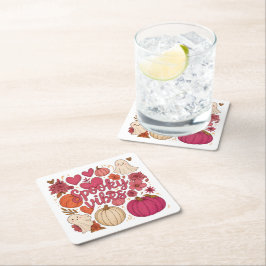 Spooky Vibes - Halloween Underlägg Papper Kvadrat