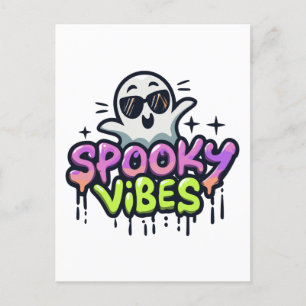 Spooky Vibes Halloween Vykort