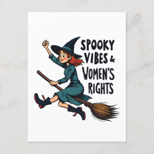 Spooky Vibes Kvinnors Höger Halloween Witch Helg Vykort
