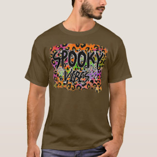 Spooky Vibes Leopard HalloweenSpooky Tie Dye Autum T Shirt