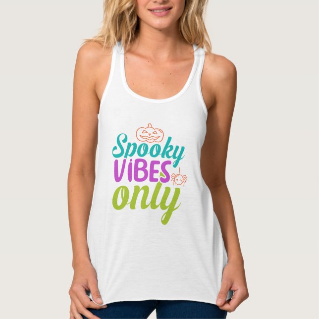 Spooky Vibes Only-40378 Tröja Linne Med Racerback (Framsida)