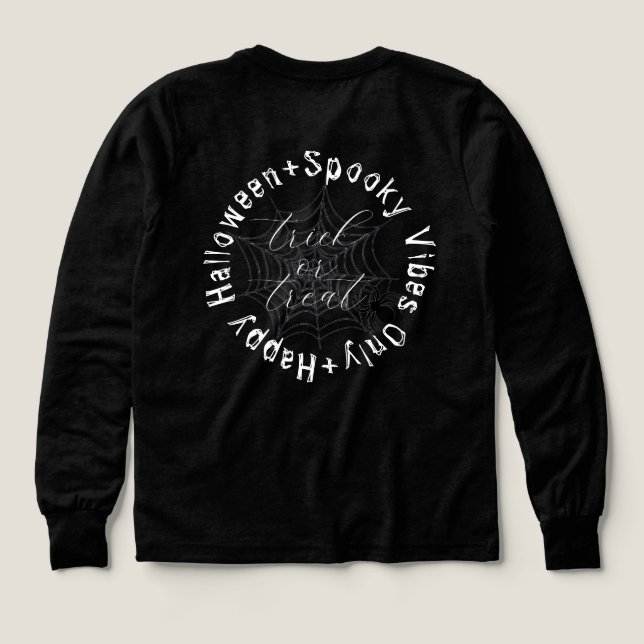 Spooky Vibes Only Family Namn Halloween T-Shirt (Design baksida)