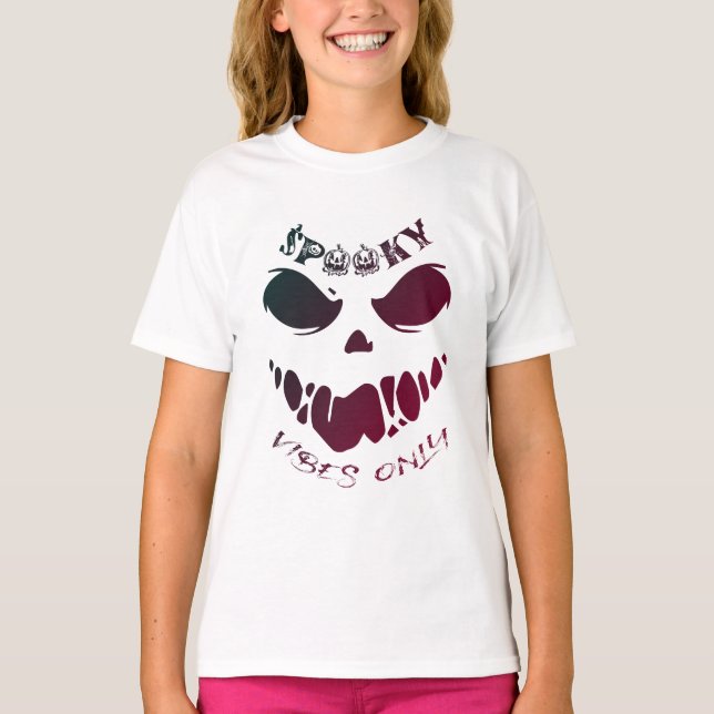 Spooky Vibes Only-Halloween Monster  T Shirt (Framsida)