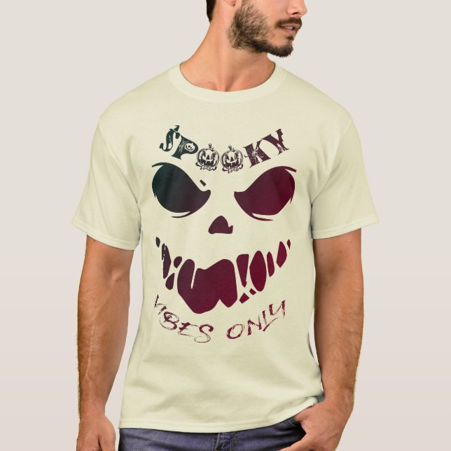 Spooky Vibes Only-Halloween Monster  T Shirt (Framsida)
