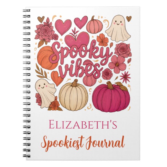 Spooky Vibes Personlig Halloween Journal Anteckningsbok (Framsidan)