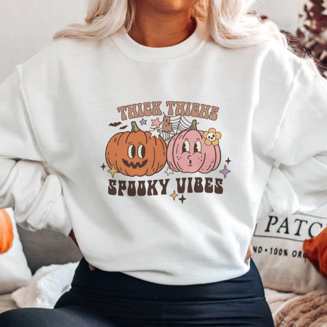Spooky vibes Pumpkins Halloween Sweatshirt T Shirt (Skapare uppladdad)
