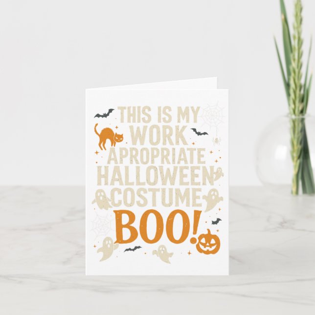 Spooky Vibes Retro Ghost Coquette Bow Halloween Wo Kort (Framsida)