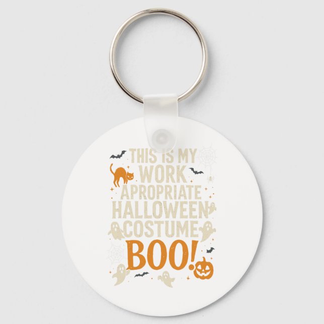 Spooky Vibes Retro Ghost Coquette Bow Halloween Wo Nyckelring (Framsida)
