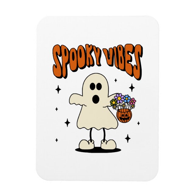 Spooky vibes spöke magnet (Vertikal)