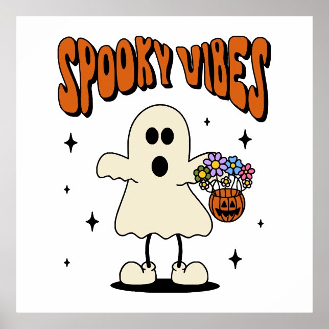 Spooky vibes spöke poster (Framsidan)